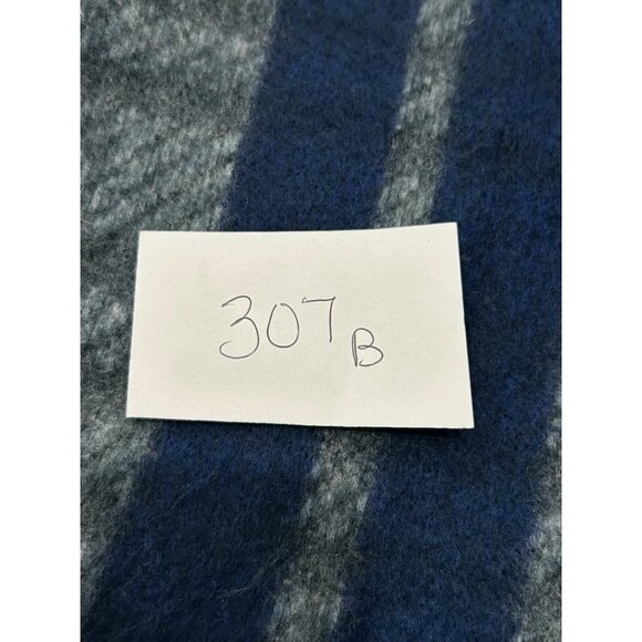 Woolrich Womens Striped Blue Gray Poncho Wrap With Fringe - Picture 7 of 8